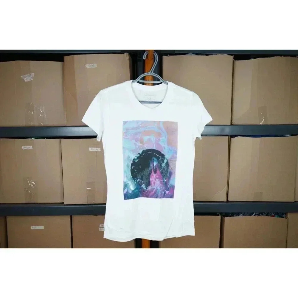 True Religion White Graphic Tshirt Women's XS #416